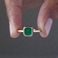 thumbnail image 5 of Solitaire Octagon Cut Emerald milgrain Ring, 925 Sterling Silver Ring, Handmade Fine Jewelry, Gift For Her, May Birthstone Ring,, 5 of 5
