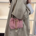 thumbnail image 6 of Leodye 1PCS Womens Bucket Shaped Crossbody Shoulder Bag Chain and Flannelette Material Multifunctional Handbag for Work and Daily Commute -6.3 * 3.54 * 5.51in, 6 of 6