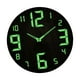 Horloge Murale Lumineuse à Faible Bruit Veilleuses en Bois de Style Rustique Circulaire pour la Cuisine de l'Hôtel Décoration de Chambre à Coucher Intérieure Extérieure StyleC – image 3 sur 7