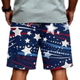 thumbnail image 4 of CIENVNSTG Men's Patriotic USA Flag Print Shorts Drawstring Elastic Waist Casual Shorts for Independence Day Party Navy L, 4 of 6