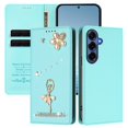 thumbnail image 3 of Leather For Samsung Galaxy S26+ 5G Case 【RFID Blocking】Ballet Girl Flip Wallet Leather Case With Card Holder Magnetic Closure  Phone Cases Cover,Green,For Galaxy S26+ 5G, 3 of 8