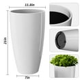 thumbnail image 3 of 21 inch Tall Planters for Outdoor Plants Set of 2,Tall Plant Pots with Drainage Hole,Large Flower Pots for Indoor Front Porch Garden Home Patio,White, 3 of 7