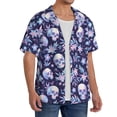 thumbnail image 2 of Gukieu Skull Print Men's Short-sleeved Shirts, Button-down Pocket Shirts, T-shirts, Beach Vacation Travel Summer Clothing-XX-Large, 2 of 5