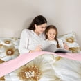 thumbnail image 4 of Homewish Romantic Valentine'S Day 7-Piece Twin Bedding Sets,Chic Flower Floral Bedding Comforter Set,Gold White Sheet Sets For Adult,Super Cozy Room Decor Reversible, 4 of 8