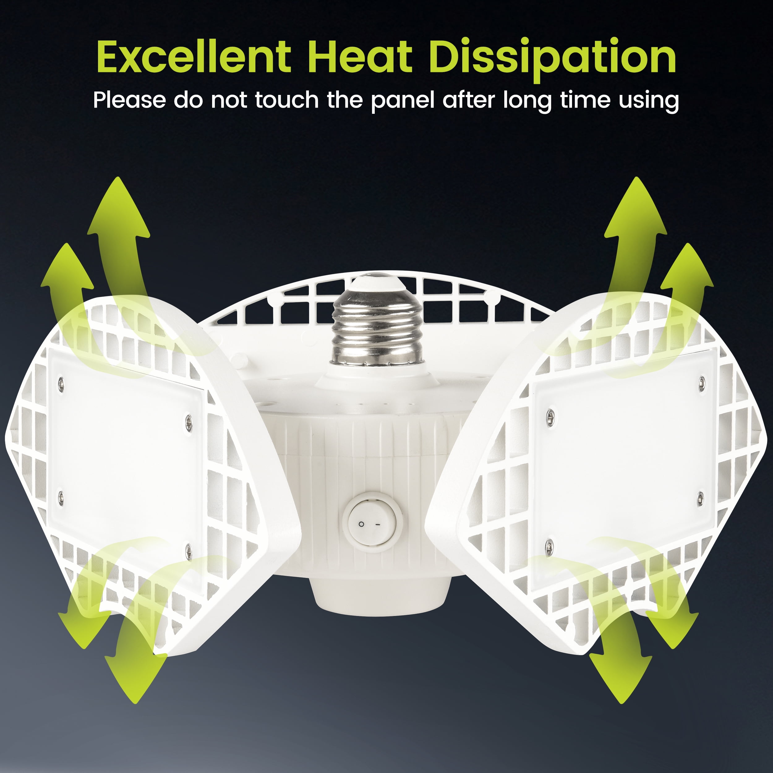 Green Watt LED Garage lights, 80-Watt (400 Watt Equivalent), 8000 Lumen, Motion Sensor Included, Daylight White (6-Pack)