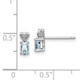 thumbnail image 2 of 925 Sterling Silver Aquamarine Diamond Earrings Drop Dangle Birthstone March, 2 of 6