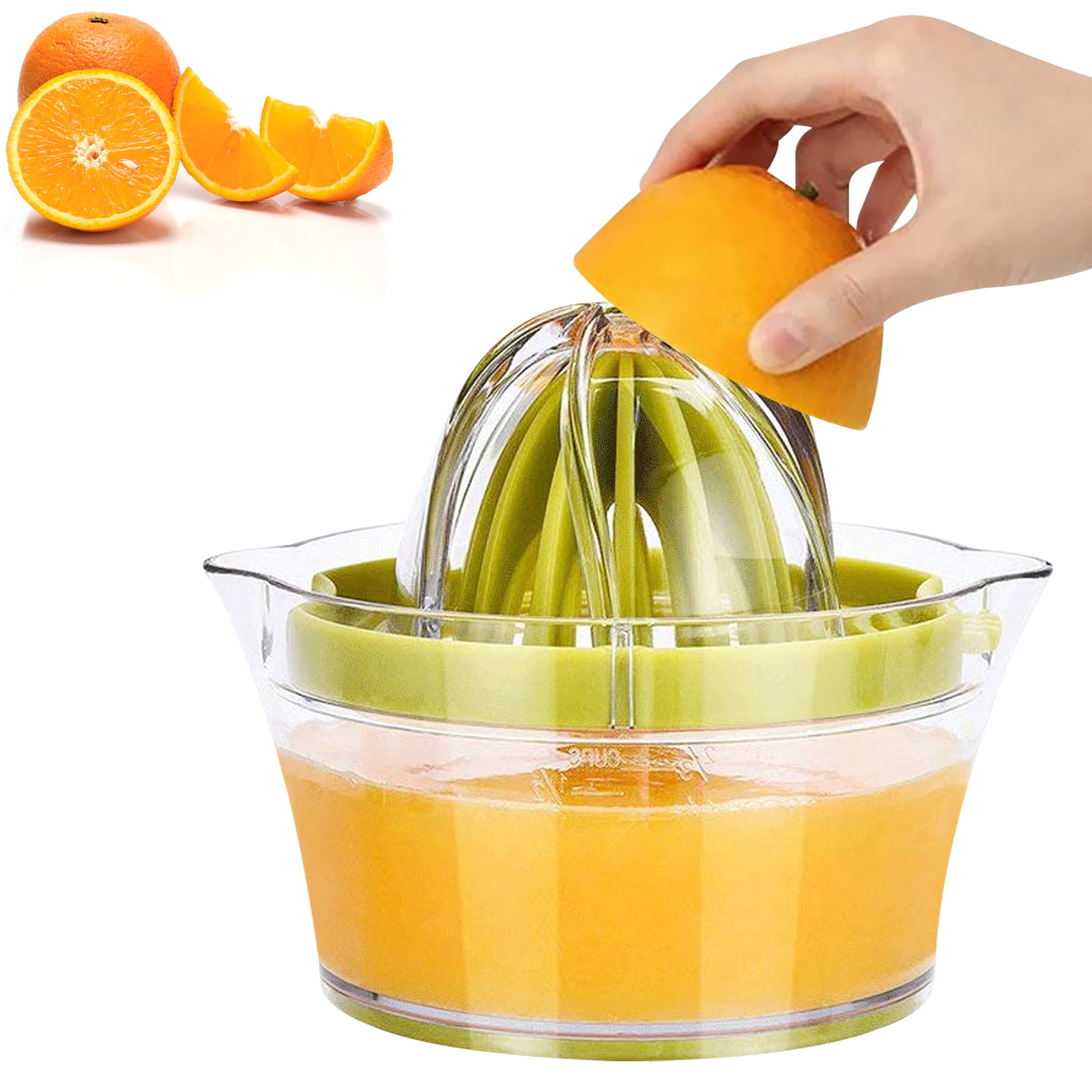 Lemon Orange Juicer 4 in 1 Multi-Function Manual Juicer Squeezers Hand Juicer Squeezer with Built-in Measuring Cup and Grater and Egg Separator 