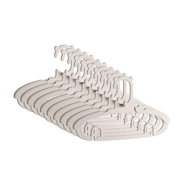 10Pcs Baby Clothes Hangers Stackable Good Load-bearing Non-Slip High Toughness Smooth Surface Save Space Scalable Pants Clothes Drying Racks Kids Hangers Bathroom Supplies
