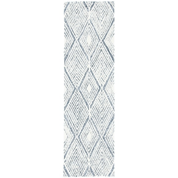 SAFAVIEH Abstract Jeneka Geometric Runner Rug, Ivory/Charcoal, 2'3" x 12'