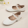 thumbnail image 6 of newwalpole Girls Dress Shoes White Flower Girl Shoe Mary Jane Low Heels for Wedding (Toddler/Little/Big Kid) White for Size 2.5, 6 of 6