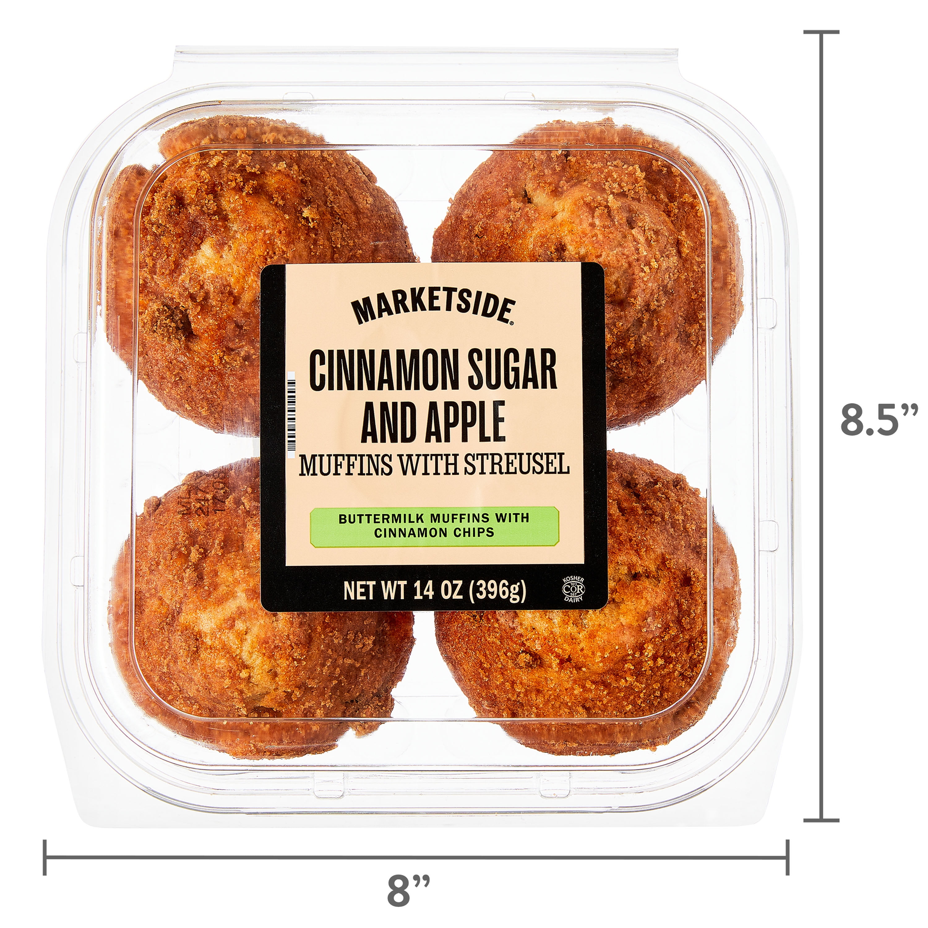 Marketside Apple Cinnamon Regular Muffins, 14 oz, 4 Count