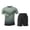 Green, variant on Mens Short Sets 2 Piece Outfits Big and Tall Short Sleeve T Shirt Shorts Summer Tracksuits Running Gym Clothing Set