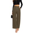 thumbnail image 1 of Pantalones anchos FUNYYZO pantalones de negocios de cintura alta para mujer, 1 of 6