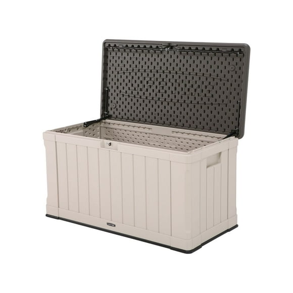 LIFETIME 116 Gallon Outdoor Storage Box, Brown Lid