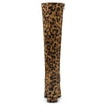 thumbnail image 5 of BLISSFUL STEP Valentine's Women's Knee High Boots Side Zipper Faux Suede Block Chunky Heels Leopard 8, 5 of 7