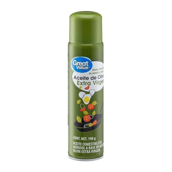 Aceite Great Value puro de Oliva Extra Virgen en aerosol 198 g