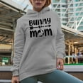 thumbnail image 2 of Bunny Mom, Easter Day or Sunday, Heather Grey Hooded Sweatshirt or Hoodie, 3XL, 2 of 5