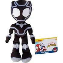 Marvel Spidey and His Amazing Friends 8-Inch Black Panther Plush - Spiderman Stuffed Animal Toy Figure - Officially Licensed - Spider-Verse Gift for Kids, Boys and Girls