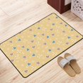thumbnail image 3 of DouZhe Hearts Yellow Pink Blue Doodles Rugs Doormat, Non-Slip Machine Washable Carpets Floor Door Mat , 36" x 24", 3 of 6