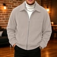 thumbnail image 2 of Men's Corduroy Jacket Sevevn Classic Soft Corduroy Zip Up Turn Down Collar Long Sleeve Chest Pocket Regular Fit Casual Coat Outwear for Daily Wear, 2 of 9