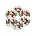 thumbnail image 7 of 15 Inch Round Placemats Set of 6, Green Red Snowman Christmas Non Slip Heat Insulation PP Table Mats, Xmas Tree Snowflake Winter Washable Place Mats for Kitchen Dining Party Table Decor, 7 of 7