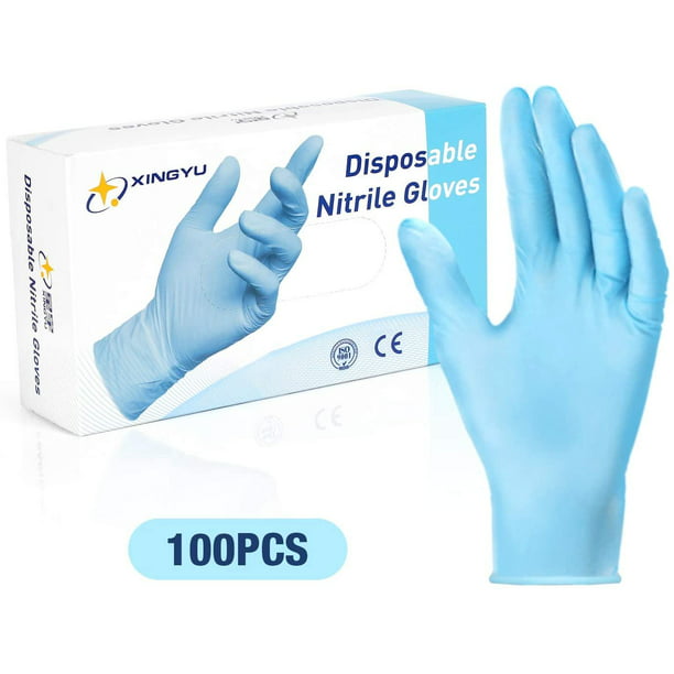 zeker Buik Extra Disposable Nitrile Gloves, Multiple Use , Powder Free, Latex Free,  Non-Sterile, Blue, Good for Painting, Food Processing and Industrial Work,  Medium Size, Box of 100 - Walmart.com