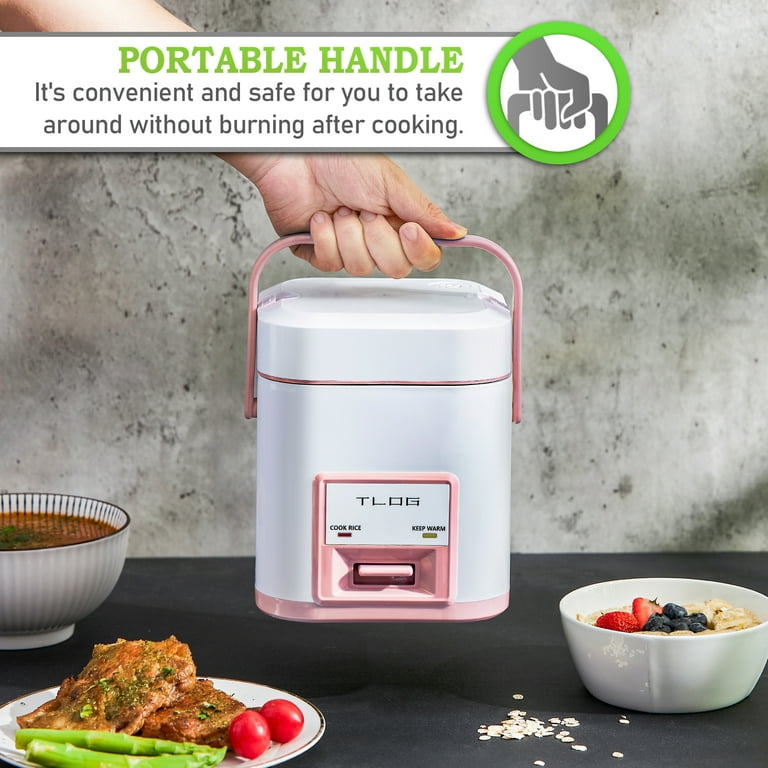 Rice Cooker 4 Cups Uncooked, 1.2L Portable Non-Stick Small Travel
