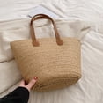 thumbnail image 4 of Bolsos grandes de paja hechos a mano para mujer, bolsos de mano tejidos elegantes de verano para la playa, bolsos de hombro, 4 of 7
