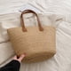 thumbnail image 4 of Bolsos grandes de paja hechos a mano para mujer, bolsos de mano tejidos elegantes de verano para la playa, bolsos de hombro, 4 of 7
