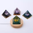 thumbnail image 5 of Cristales de pirámide de orgonita Ehuebsd de piedra Natural resina epoxi generador de energía curación chakras Reiki adornos de mesa de meditación, 5 of 5