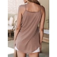 thumbnail image 5 of Dokotoo Camisole for Women Loose Fit V Neck Summer Cami Shirts Plain Casual Sleeveless Tunic Tops Fashion Spaghetti Straps Cami Top Brown Size S US4-6, 5 of 6