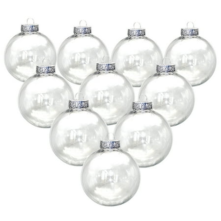

Flm 10Pcs Transparent Christmas Balls Hollow Plastic Glossy DIY Empty Baubles for Party