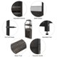 thumbnail image 5 of Gabinete de Bar Esquinero de 5 Niveles con Luz LED, Aparador de Estilo Granja con Porta Vasos Desmontable y Puerta de Malla, 5 of 7