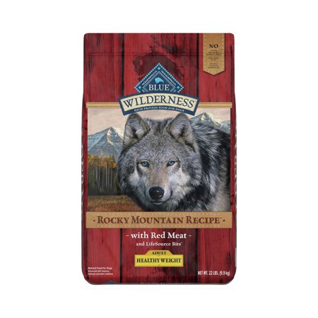 Blue Buffalo Wilderness Rocky Mountain Recipe High Protein Healthy Weight Red Meat Dry Dog Food for Adult Dogs  Grain-Free  22 lb. Bag