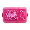 thumbnail image 1 of Contenedor de Alimentos Rectangular de Plástico, Lunch Box Escolar con 2 Divisiones, Diseño Barbie Animal Print Rosa, 1 of 5