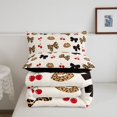 thumbnail image 5 of Manfei Brown Leopard Print Bow Twin Comforter Sets,Sweet Cherry Bowknot Bedding Set,Black Reversible,2 Pieces,1 Comforter and 1 Pillowcase, 5 of 7
