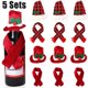 thumbnail image 2 of Funda navideña para botella de vino, Mini sombrero de Navidad, bufanda de Navidad, decoración de Noel para el hogar, restaurante, decoración de Bar, 5 Juegos, 2022, 2 of 4