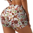 thumbnail image 1 of Balery Cooking Bbq Pantalones cortos de entrenamiento estampados para mujer, sin costuras, ajustados, para gimnasio, yoga, correr, deportes, ejercicio activo, fitness.-X-Large, 1 of 8