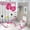 Kitty-17, variant on 4-Piece Kawaii Shower Curtain Set Fun Hello Kitty Cat Cartoon Purple Backdrop Bathroom Set with Cute Anime Curtain And Rug And Accessories