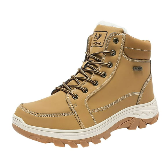 WEAIXIMIUNG Hiking Boots Men Non and Collision Prevention Soft Inner Layer Thermal Snow Boots Winter High Top Outdoor Hiking Shoes for Mens