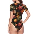 thumbnail image 4 of Haiem Colorful Tulips Women's Crew Neck Short Sleeve Bodysuit Tops Stretchy Slim Basic-X-Large, 4 of 9