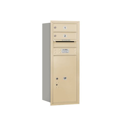 Salsbury Industries Recessed USPS 4 Door Rear Load 4C Horizontal Mail Center with 1 Parcel Locker