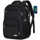 thumbnail image 1 of Mochila BICPSRO negra para hombre y mujer, escuela, 30 litros, con puerto USB, 1 of 7