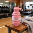 thumbnail image 5 of Topukaiba Foldable Silicone Cup Portable Collapsible Water Bottle With Lid For Camping, Hiking & Gym Pink Free Size, 5 of 6