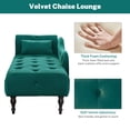 thumbnail image 5 of SYNGAR Tufted Upholstered Velvet Rolled Arm Chaise Lounges Indoor Chair, Right Arm Facing Chaise Lounge with Pillow, Nailhead Trim and Solid Wood Legs for Living Room Bedroom Office, Green, 5 of 12