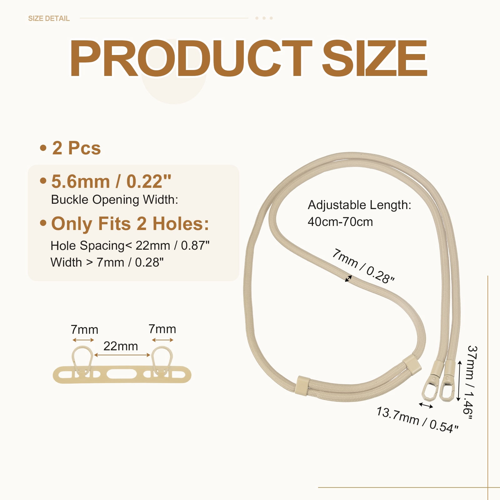 Uxcell 2Set Phone Lanyard (Camel) - Adjustable Anti Theft, Phone Strap Crossbody Neck Strap with Tether Tabs Most Smartphones, Fits Travel