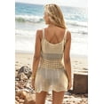 thumbnail image 4 of Womens Crochet 2 Piece Sets Y2k Hollow Out Knitted Tank Top Mini Skirt Set Summer Beach Coverup Outfits Khaki M, 4 of 9
