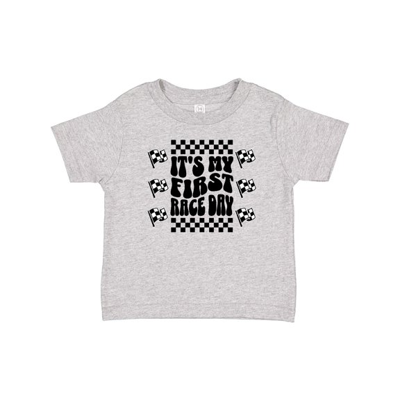 Inktastic First Race Day Car Flags Auto Racing Boys or Girls Baby T-Shirt