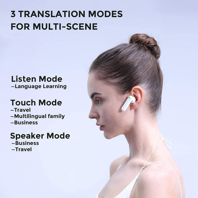  Timekettle M2 Language Translator Earbuds - Supports 40  Languages & 93 Accent Online, Instant Voice Language Translator with  Bluetooth & APP, True Wireless Earbuds for Music and Call Fit iOS