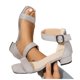 thumbnail image 3 of Bmisegm Women Sandals Fashion New Pattern Simple Solid Color Open Toe Breathable and Comfortable Thick Heel Square Heel Buckle Strap Summer Shoes Womens Sandals Summer Grey 7, 3 of 9